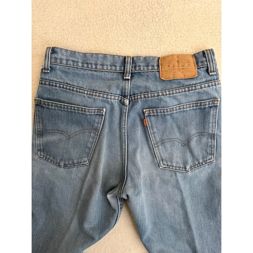 Vintage Levis 517 Bootcut Jeans Mens 32x31 Fits 30x30 Orange Tab USA 80s Blue